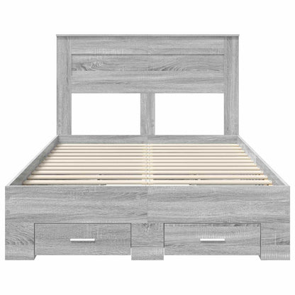 Struttura del letto con testiera Grigio Sonoma 120 x 200 cm | homemem39