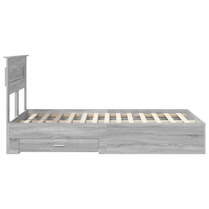 Struttura del letto con testiera Grigio Sonoma 120 x 200 cm | homemem39