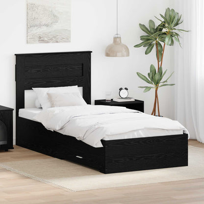 Struttura del letto Rovere Nero 100 x 200 cm Legno multistrato