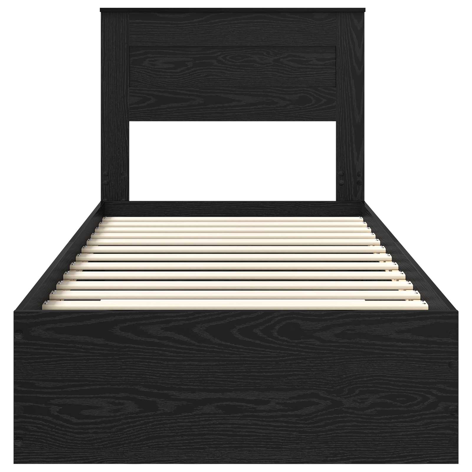 Struttura del letto Rovere Nero 100 x 200 cm Legno multistrato | homemem39