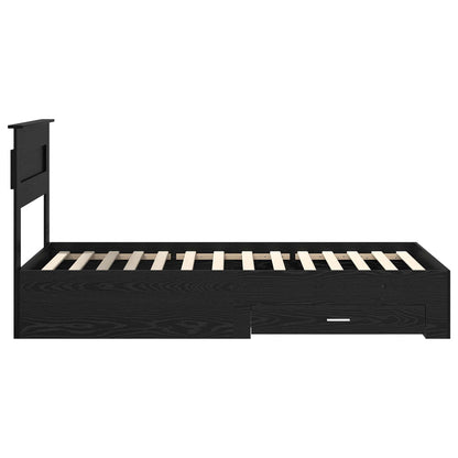 Struttura del letto Rovere Nero 100 x 200 cm Legno multistrato | homemem39