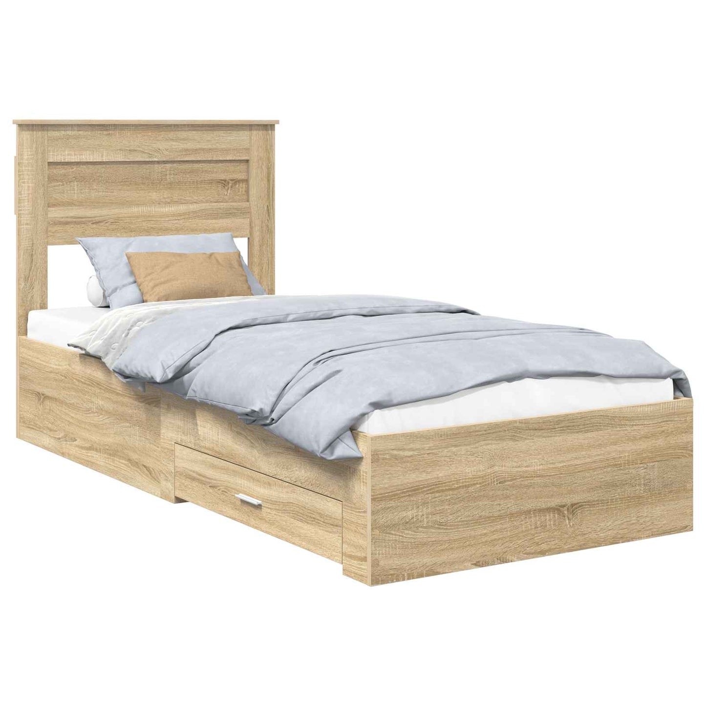 Struttura del letto con testiera Rovere Sonoma 100 x 200 cm | homemem39
