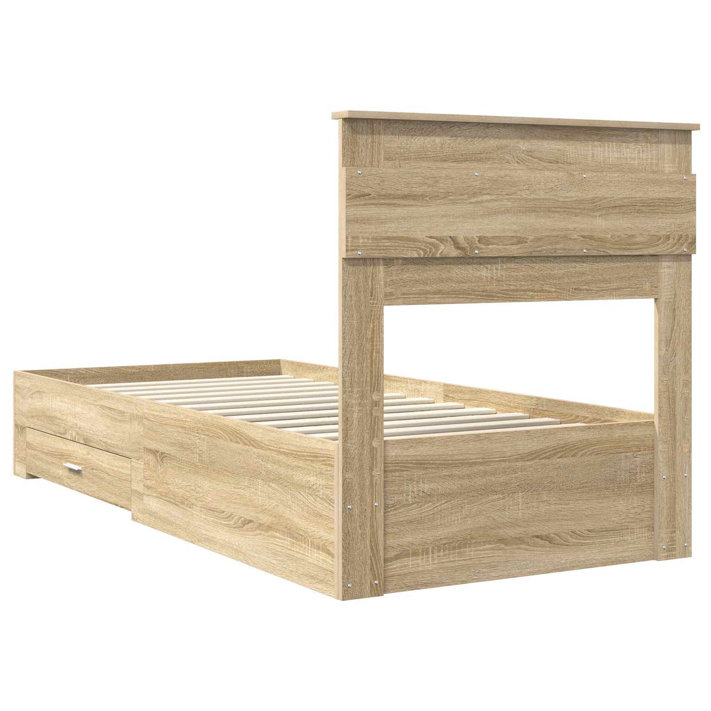 Struttura del letto con testiera Rovere Sonoma 100 x 200 cm | homemem39