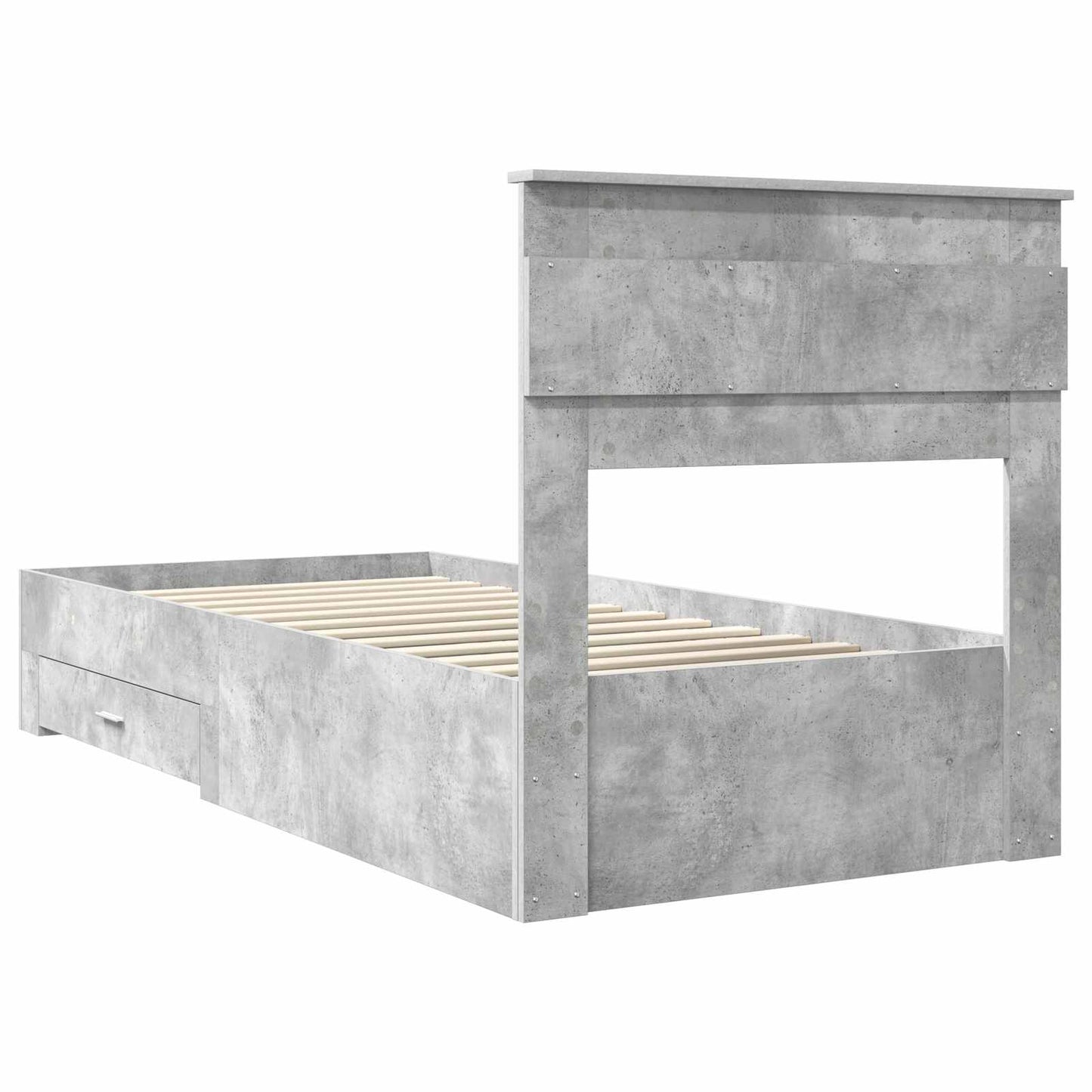 Struttura del letto con testiera Grigio cemento 100 x 200 cm | homemem39