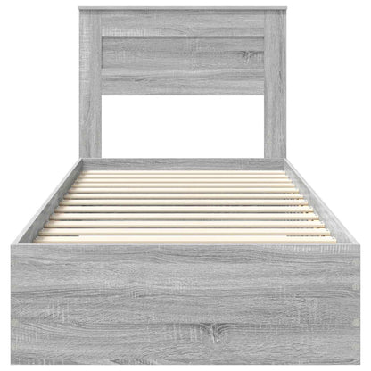 Struttura del letto con testiera Grigio Sonoma 100 x 200 cm | homemem39