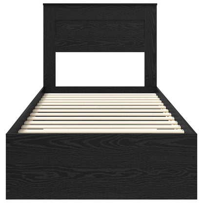Struttura del letto Rovere Nero 90 x 190 cm Legno multistrato