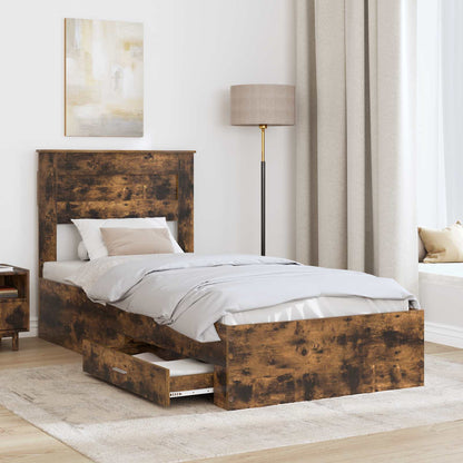 Struttura del letto Rovere fumé 90 x 190 cm Legno multistrato | homemem39