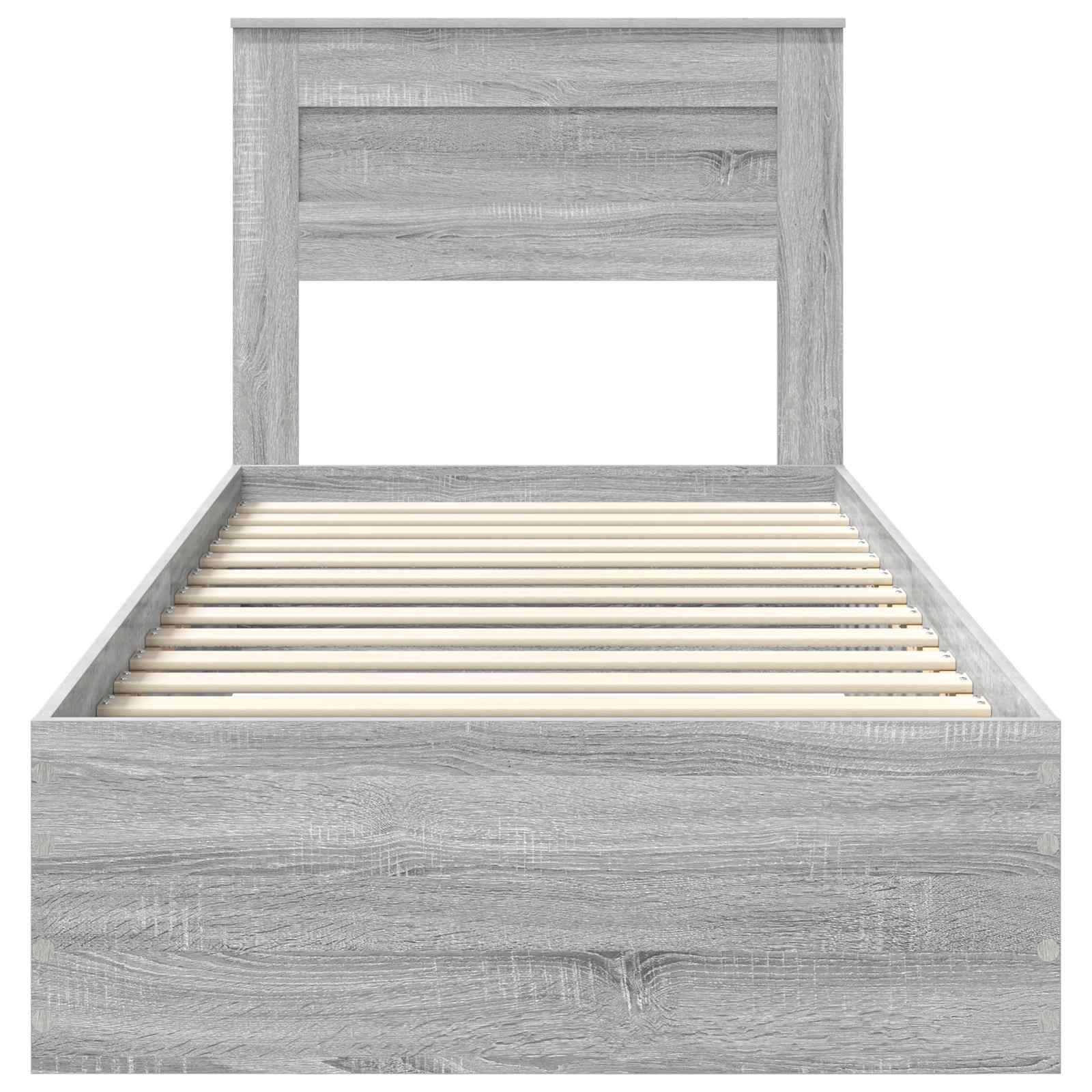 Struttura del letto Grigio Sonoma 90 x 190 cm Legno multistrato | homemem39