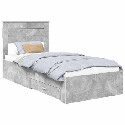 Struttura del letto con testiera Grigio cemento 90 x 200 cm | homemem39