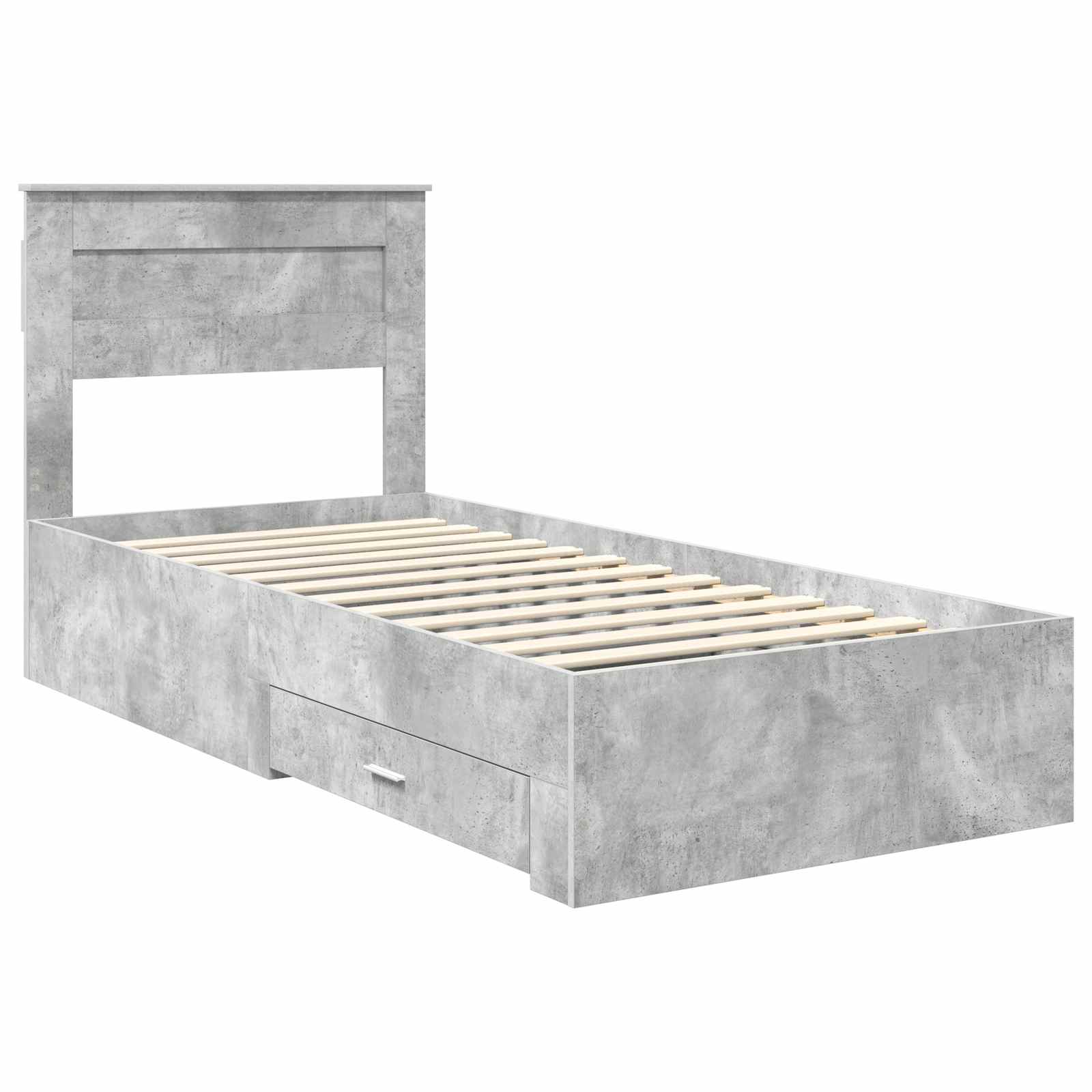 Struttura del letto con testiera Grigio cemento 90 x 200 cm | homemem39