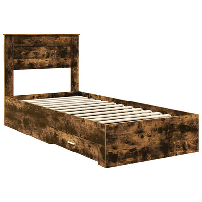Struttura del letto Rovere fumé 90 x 200 cm Legno multistrato | homemem39