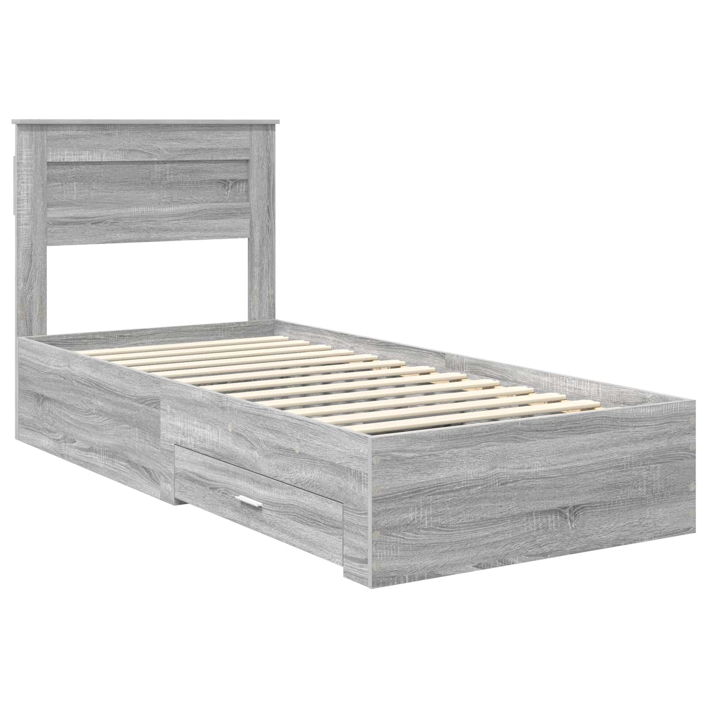 Struttura del letto Grigio Sonoma 90 x 200 cm Legno multistrato | homemem39