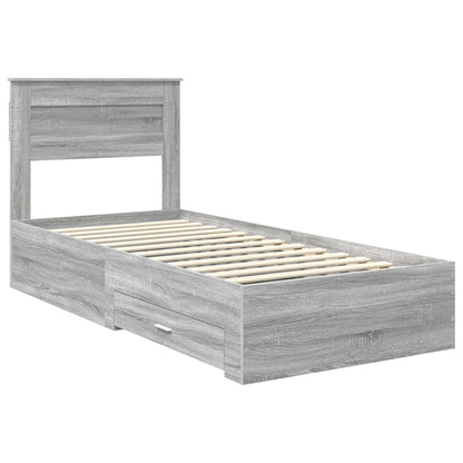 Struttura del letto Grigio Sonoma 90 x 200 cm Legno multistrato | homemem39