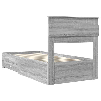 Struttura del letto Grigio Sonoma 90 x 200 cm Legno multistrato | homemem39