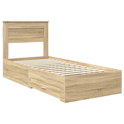 Struttura del letto Rovere Sonoma e Argento 75 x 190 cm | homemem39