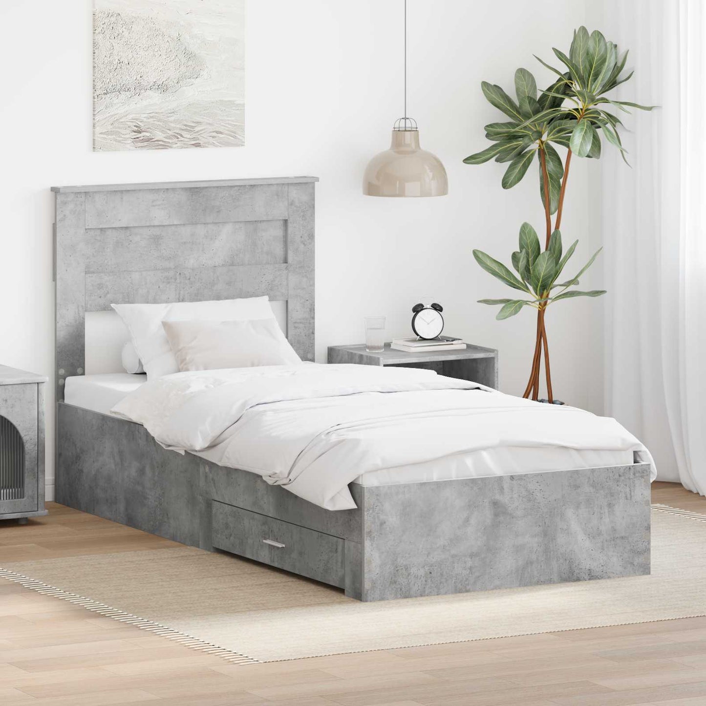 Struttura del letto Grigio Certo e Argento 75 x 190 cm | homemem39