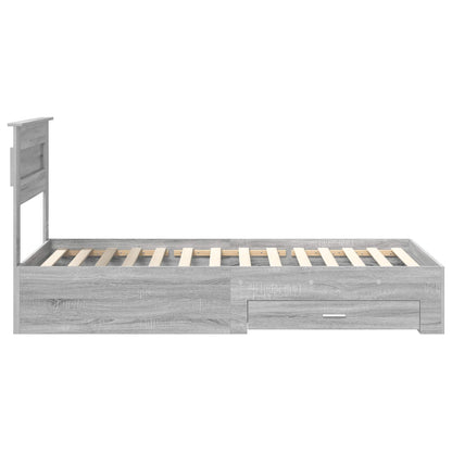 Struttura del letto Grigio Sonoma e Argento 75 x 190 cm | homemem39