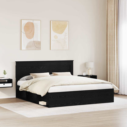 Struttura del letto Nero 200 x 200 cm Pino massello | homemem39