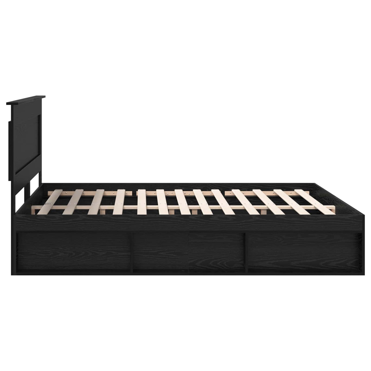 Struttura del letto Nero 200 x 200 cm Pino massello | homemem39