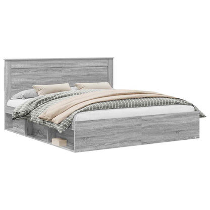 Struttura del letto Grigio Sonoma 200 x 200 cm Pino massello | homemem39