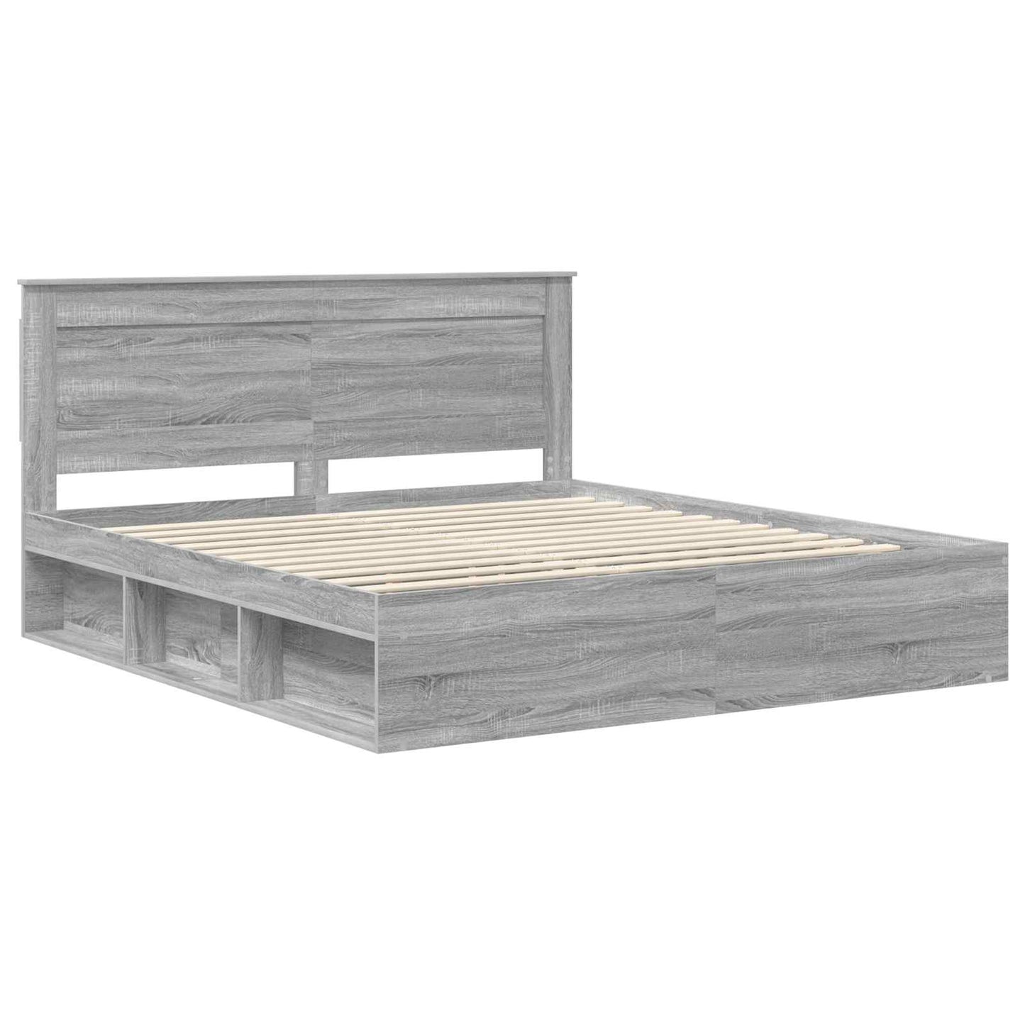 Struttura del letto Grigio Sonoma 200 x 200 cm Pino massello | homemem39