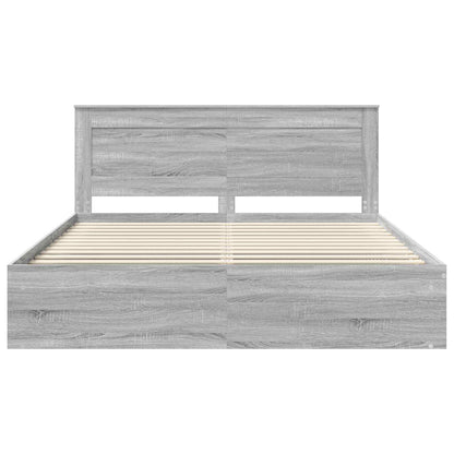 Struttura del letto Grigio Sonoma 200 x 200 cm Pino massello | homemem39