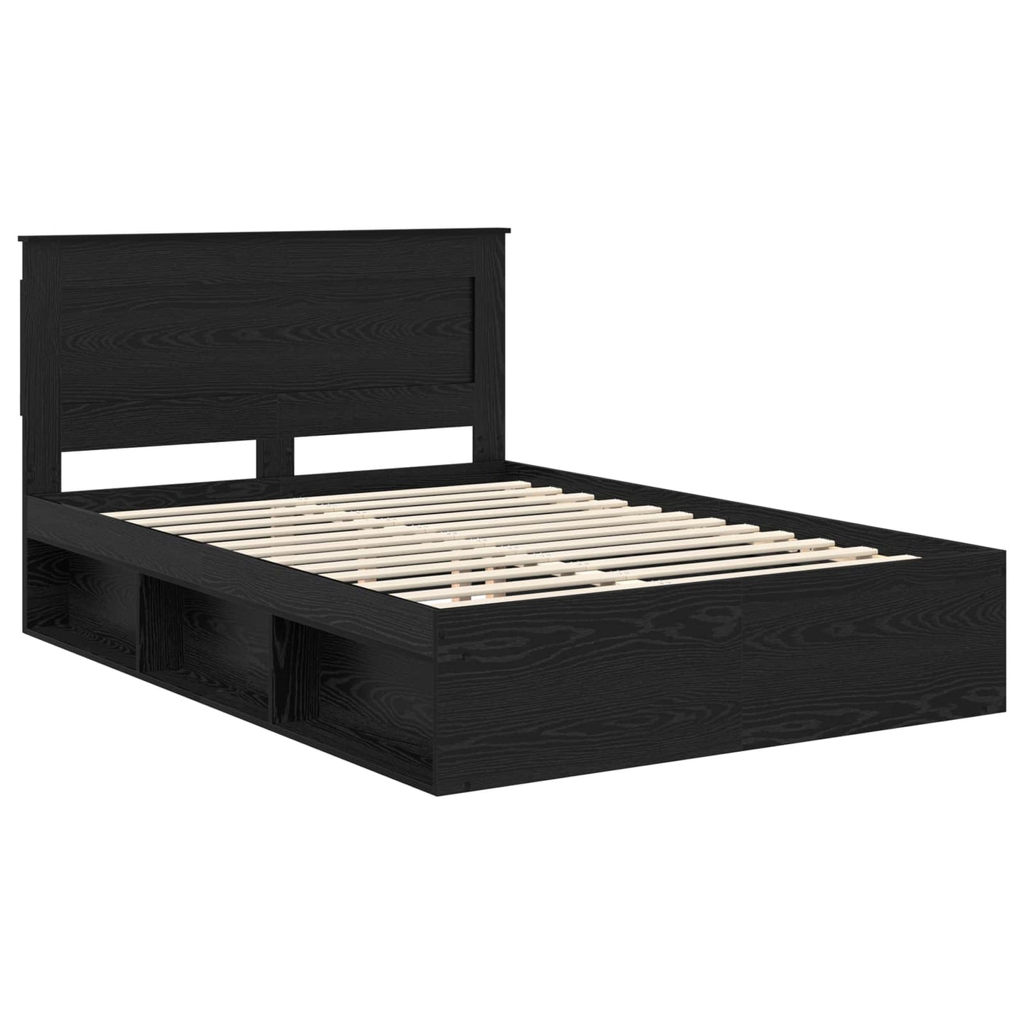 Struttura del letto Nero 140 x 190 cm Pino massello | homemem39