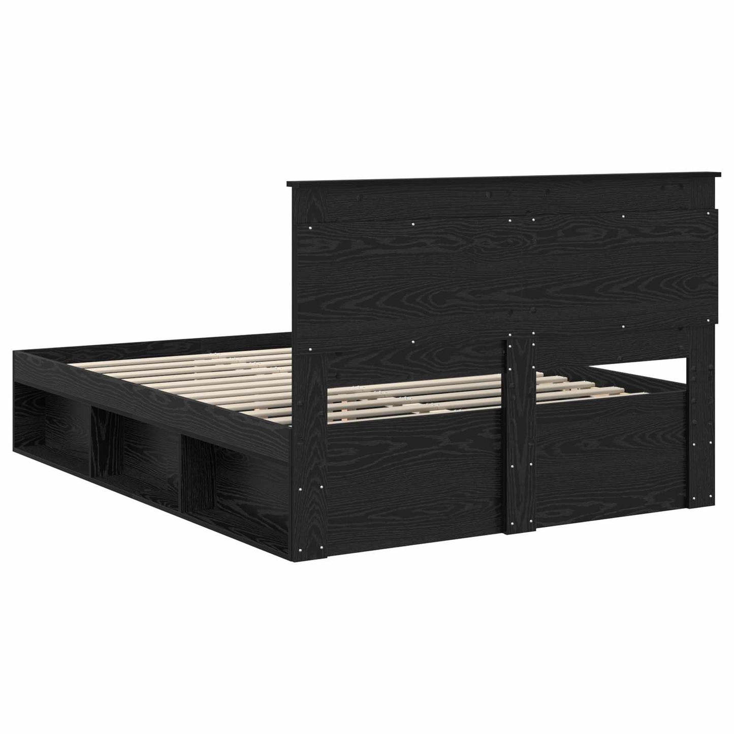Struttura del letto Nero 140 x 190 cm Pino massello | homemem39