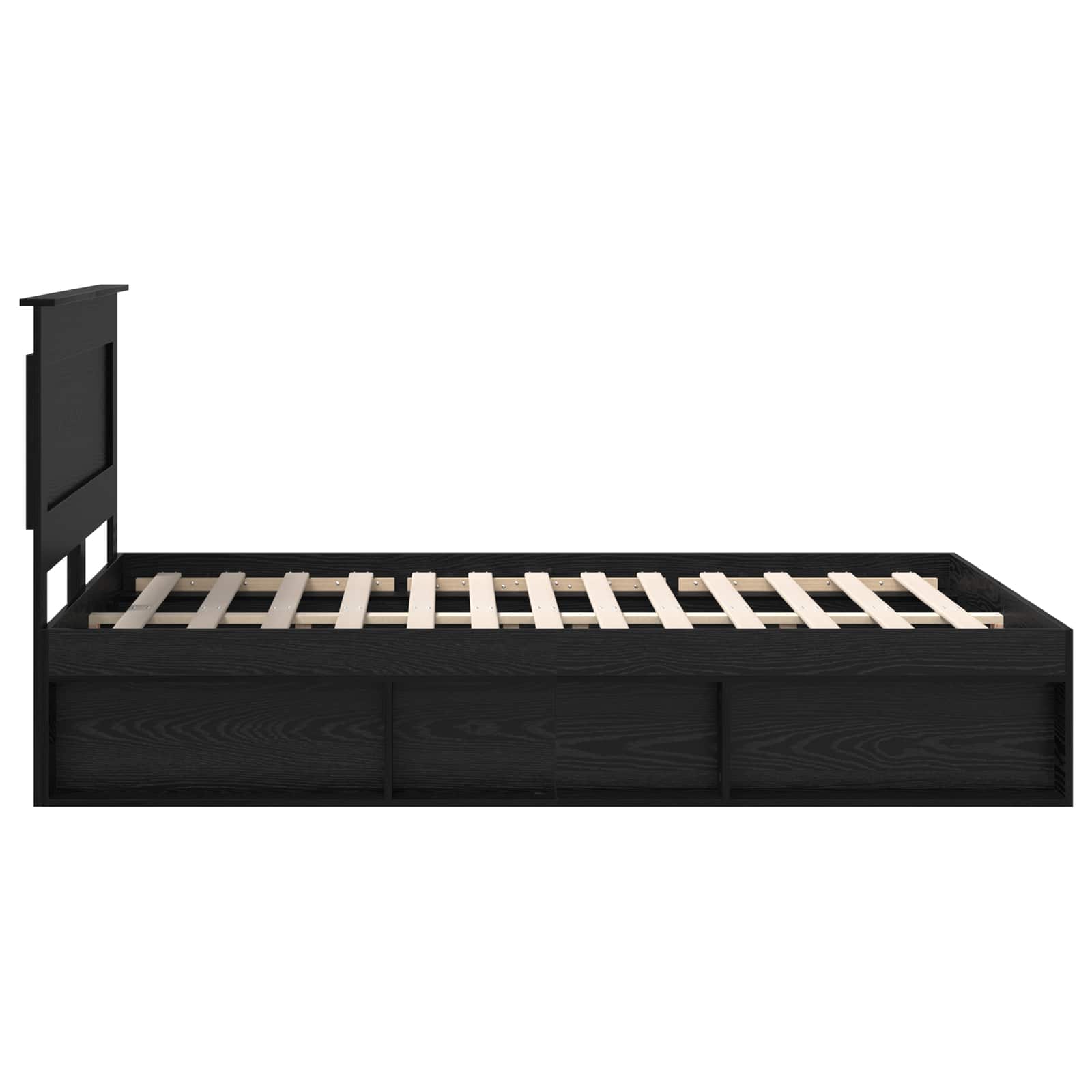 Struttura del letto Nero 140 x 190 cm Pino massello | homemem39