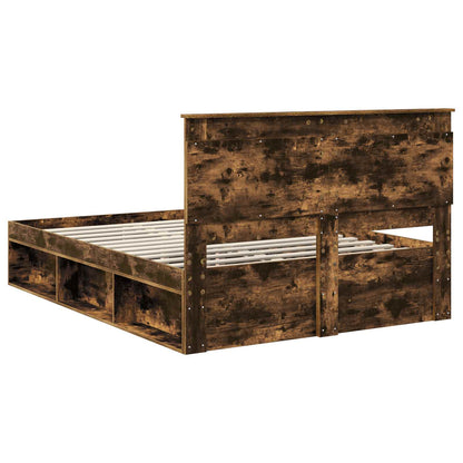 Struttura del letto Rovere fumé 140 x 190 cm Pino massello | homemem39