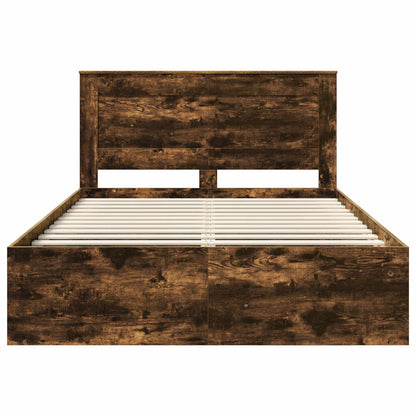 Struttura del letto Rovere fumé 140 x 200 cm Pino massello | homemem39