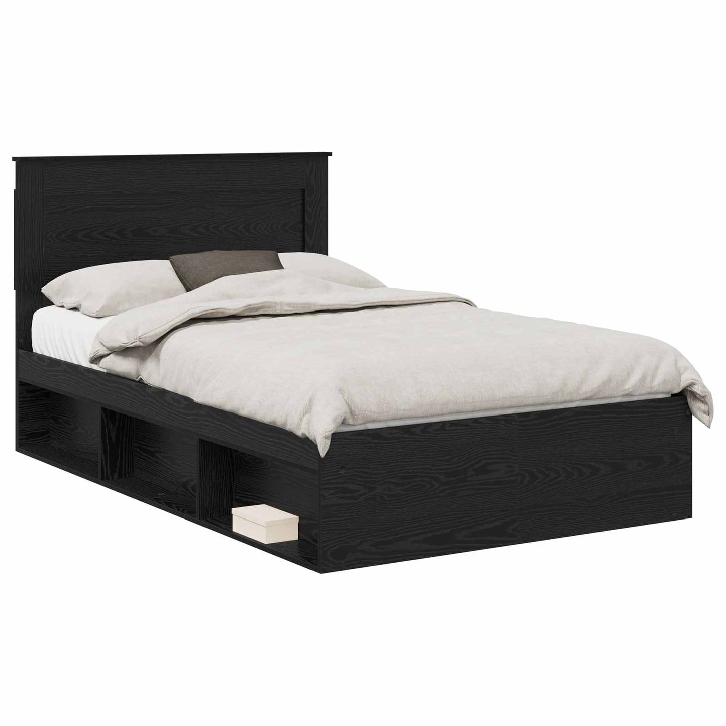 Struttura del letto Nero 135 x 190 cm Pino massello | homemem39