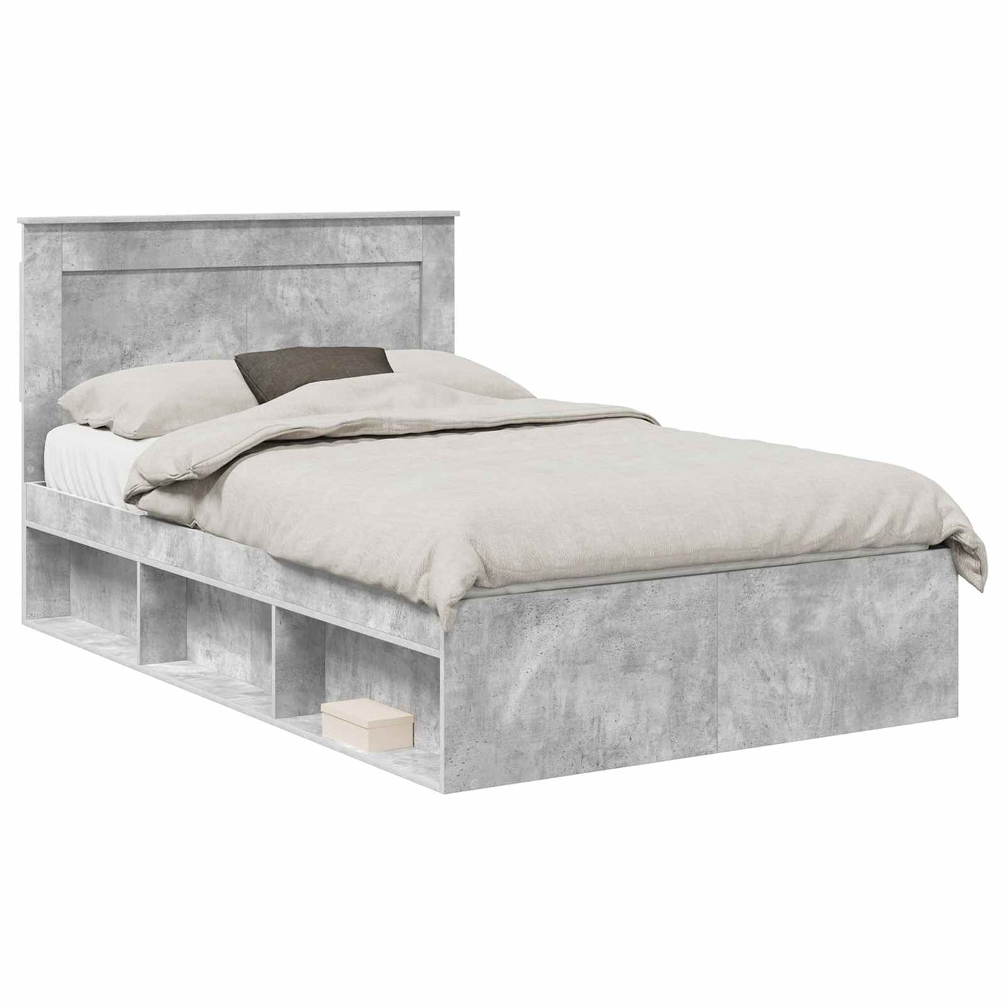 Struttura del letto Grigio Concretè 135 x 190 cm Pino massello | homemem39
