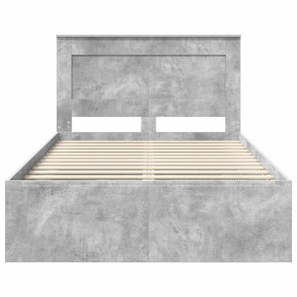 Struttura del letto Grigio Concretè 135 x 190 cm Pino massello | homemem39