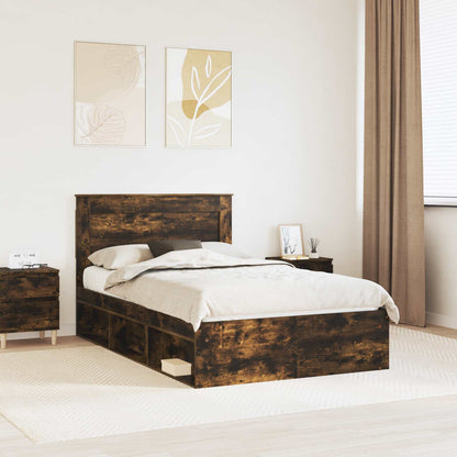 Struttura del letto Rovere fumé 120 x 190 cm Pino massello | homemem39