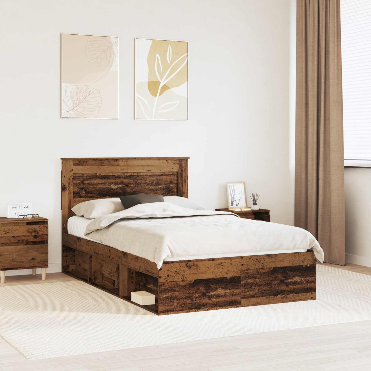 Struttura del letto Legno vecchio 120 x 190 cm Pino massello | homemem39