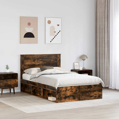 Struttura del letto Rovere fumé 120 x 200 cm Pino massello | homemem39