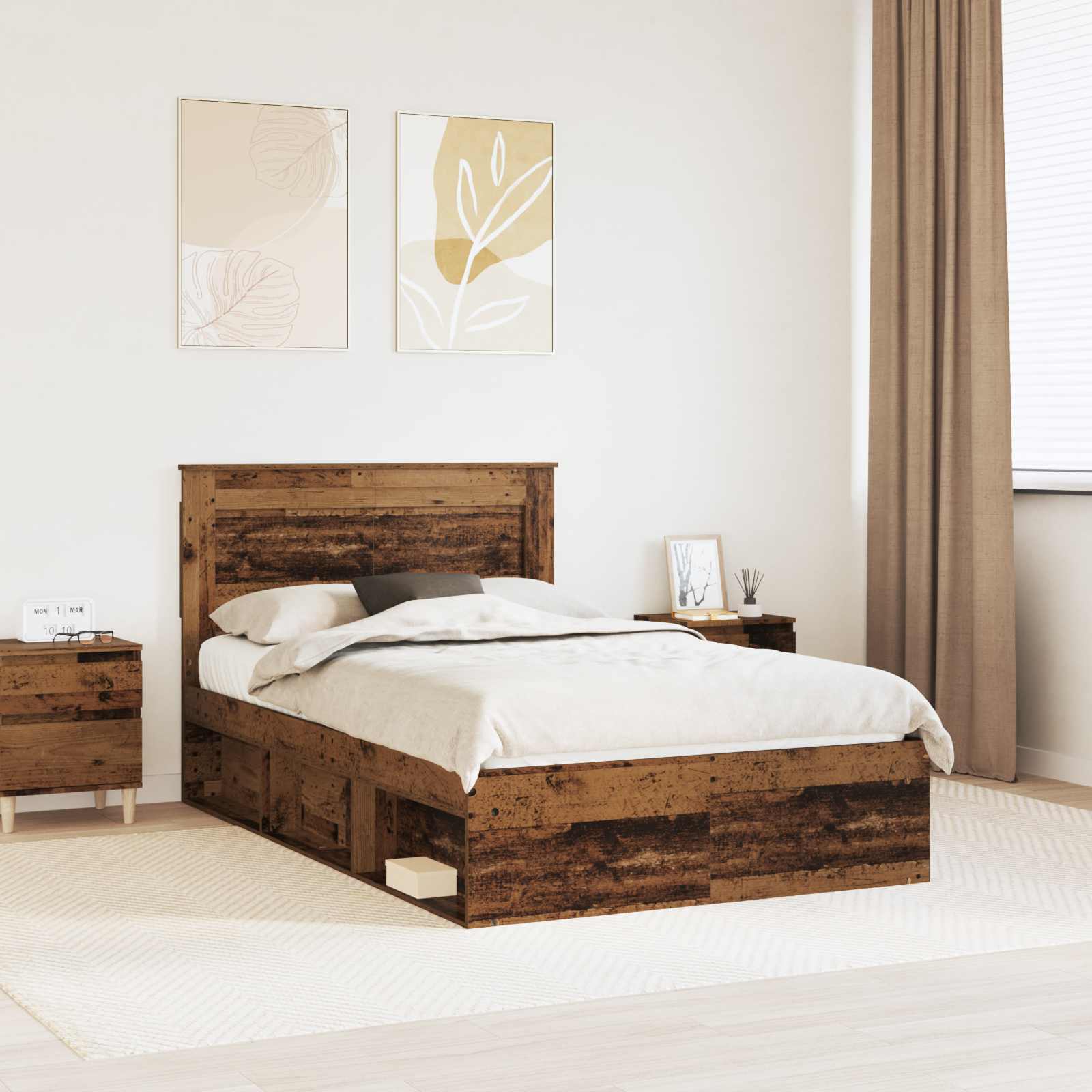 Struttura del letto Legno vecchio 120 x 200 cm Pino massello | homemem39