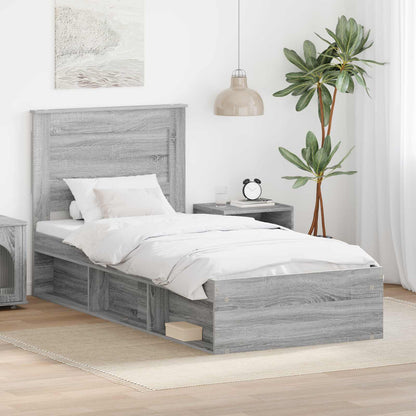 Struttura del letto Grigio Sonoma 100 x 200 cm Pino massello | homemem39