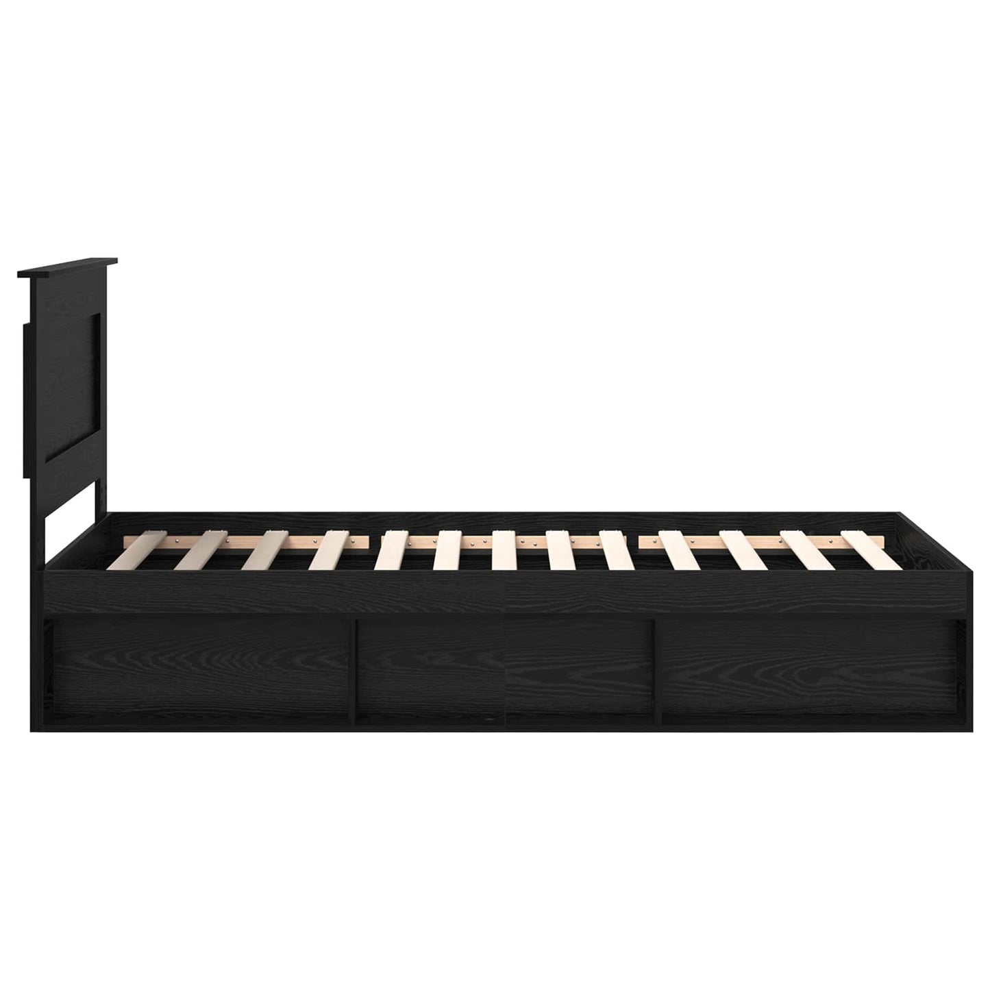 Struttura del letto con testiera Nero 90 x 200 cm Pino massello | homemem39