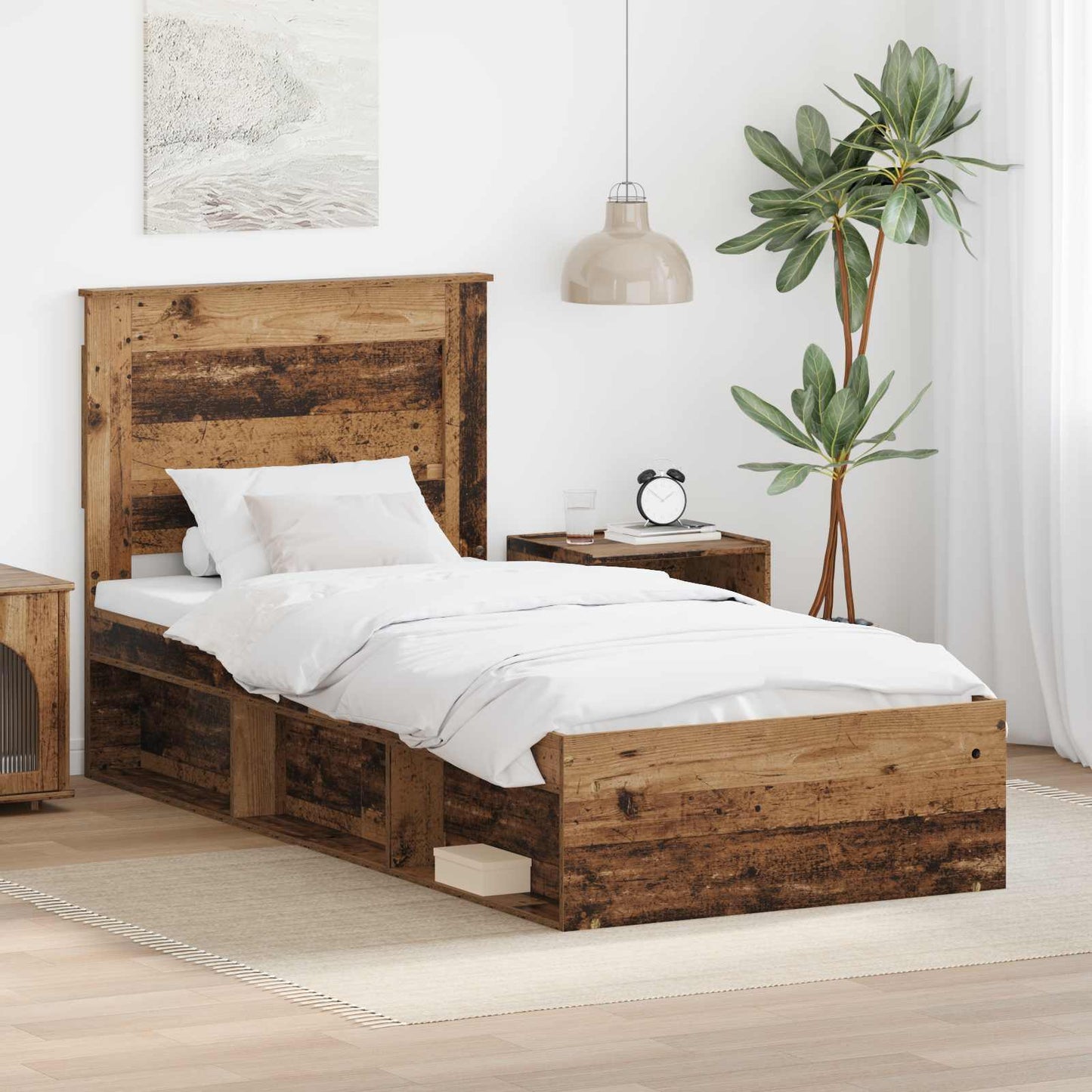 Struttura del letto Legno vecchio 90 x 200 cm Pino massello | homemem39