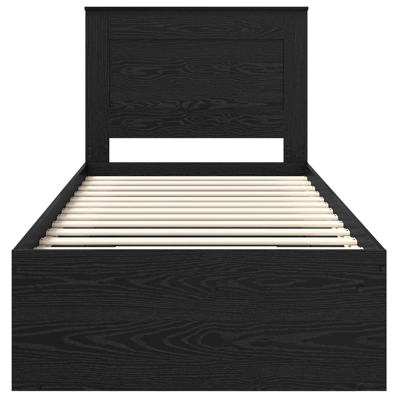 Struttura del letto con testiera Nero 75 x 190 cm Pino massello | homemem39