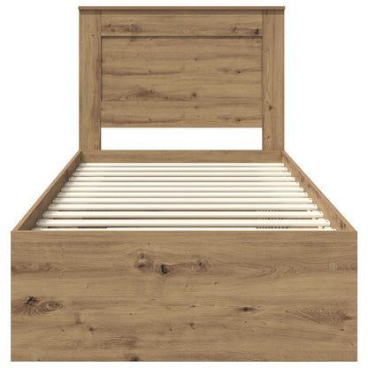 Struttura del letto con testiera Rovere Artigianale 75 x 190 cm | homemem39