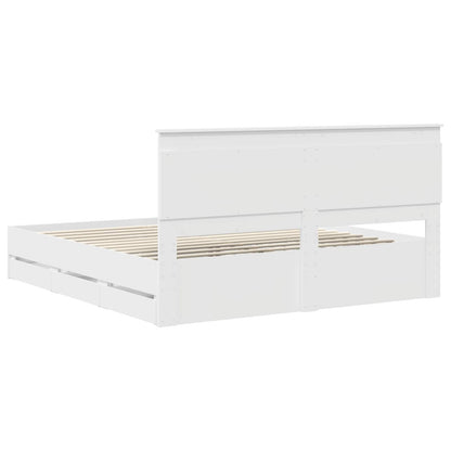 Struttura del letto Bianco 200 x 200 cm Legno Ingegnerizzato | homemem39