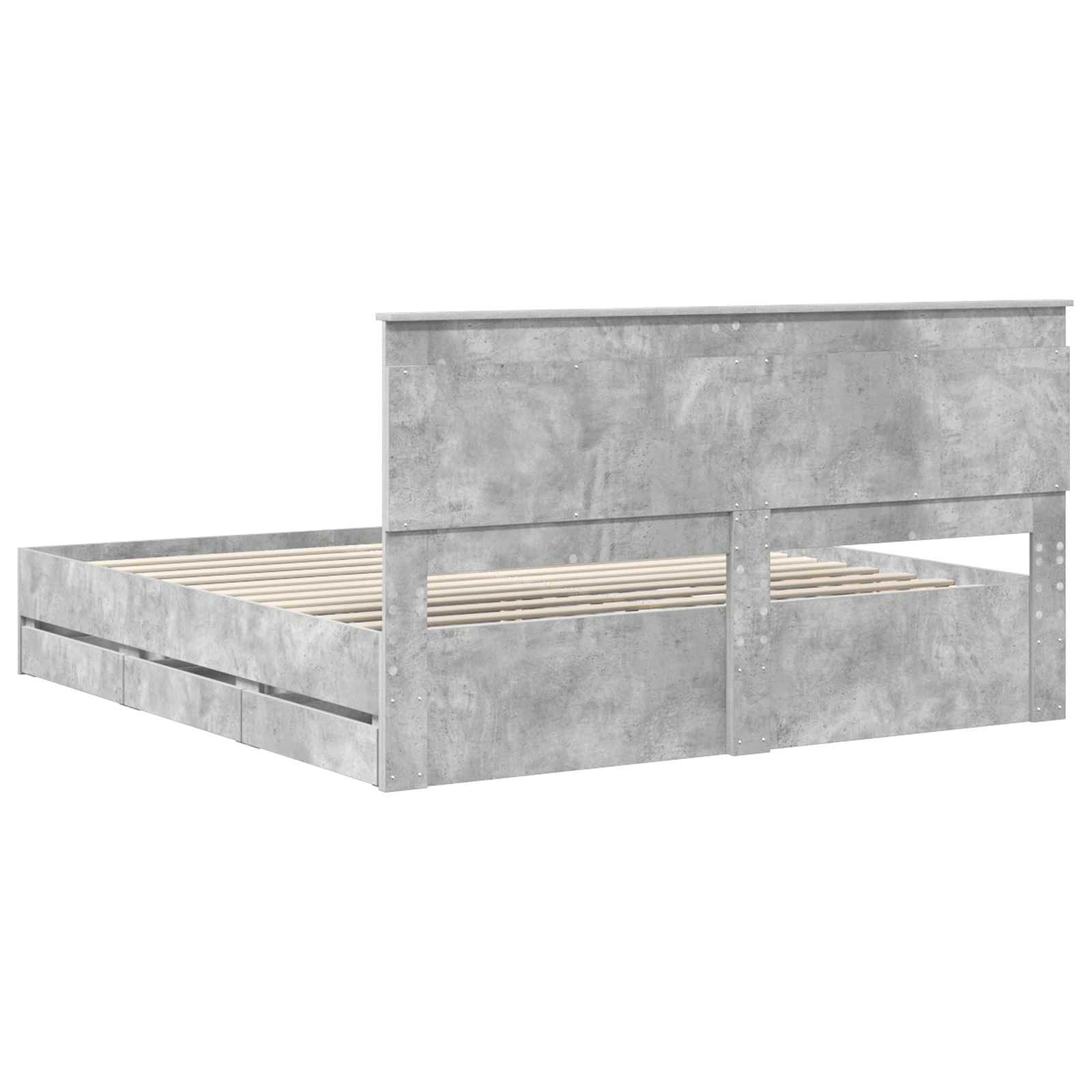 Struttura del letto con cassetto Grigio cemento 180 x 200 cm | homemem39