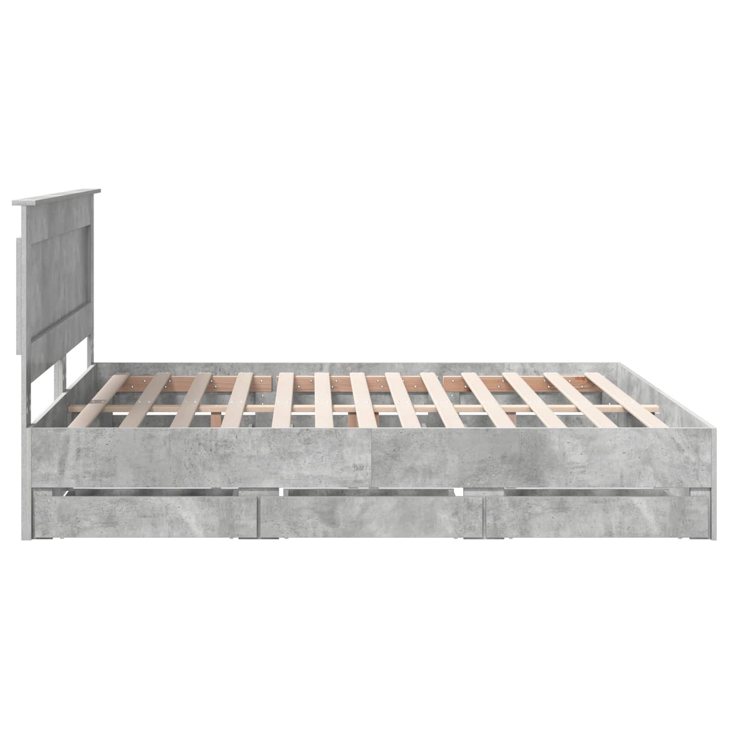 Struttura del letto con cassetto Grigio cemento 180 x 200 cm