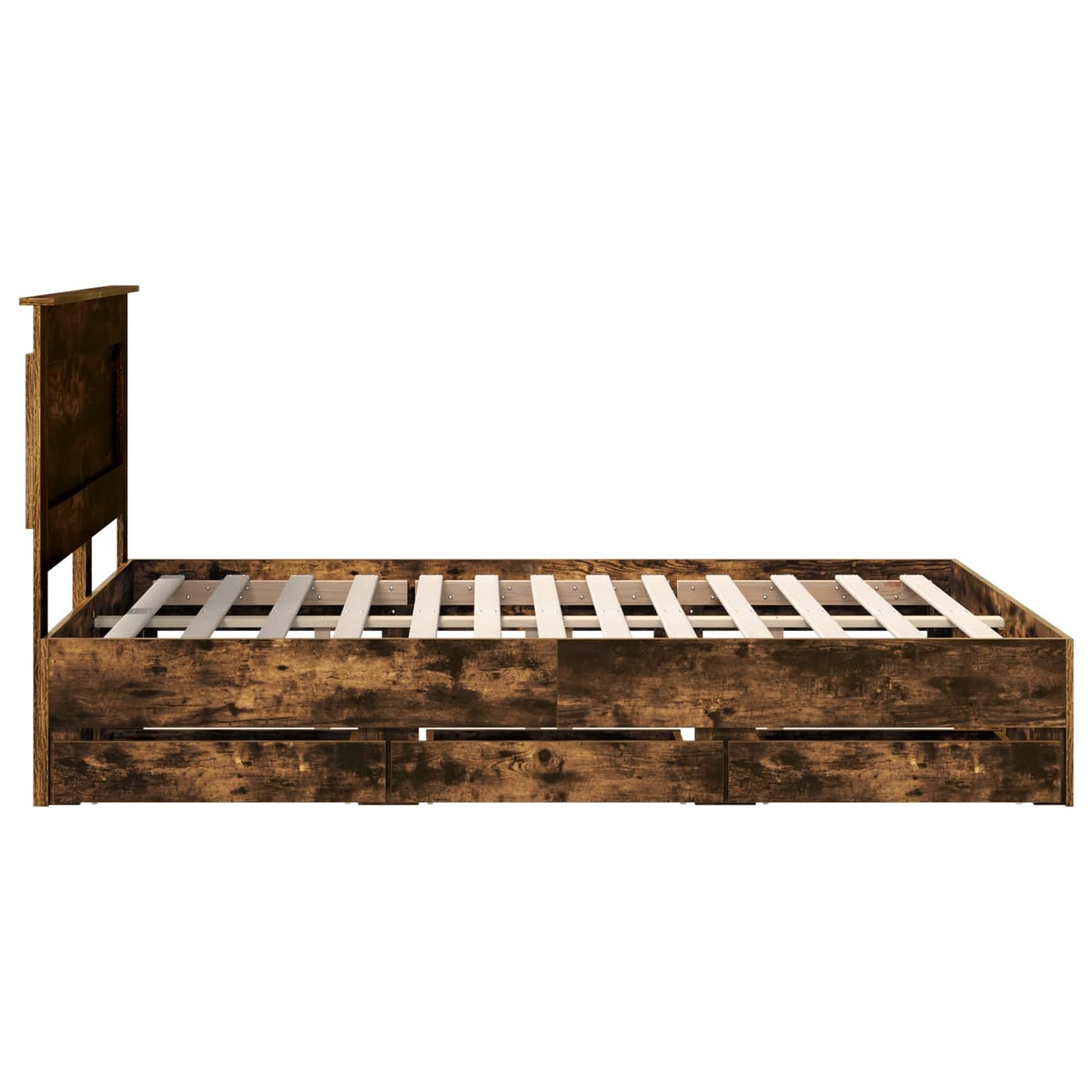 Struttura del letto con cassetto Rovere fumé 160 x 200 cm