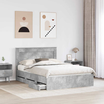 Struttura del letto con cassetto Grigio cemento 150 x 200 cm