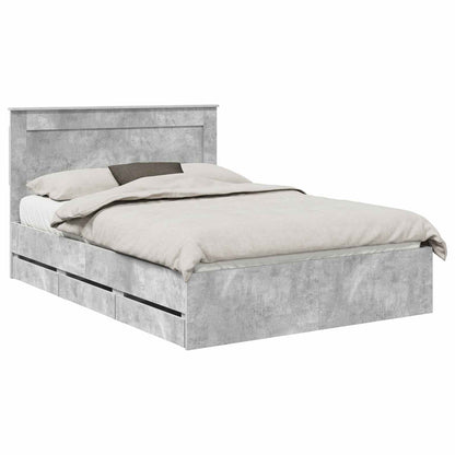 Struttura del letto con cassetto Grigio cemento 150 x 200 cm