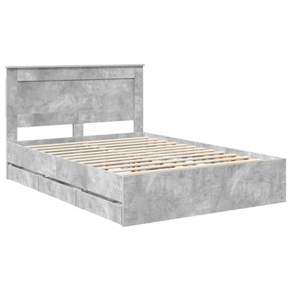 Struttura del letto con cassetto Grigio cemento 150 x 200 cm | homemem39